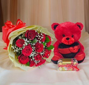 Valentine Teddy Roses Ferrero