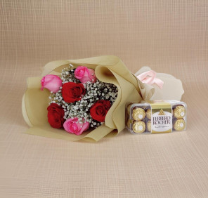 Roses Bouquet and Chocolates