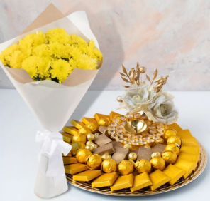 diwali chocolates and flowers