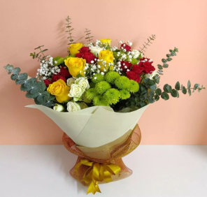 birthday wishes with mixed flowers