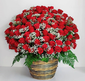 101 RED ROSES BASKET